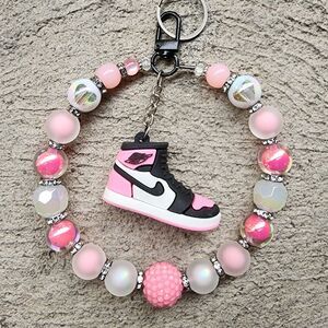 Beaded Keychain, Phone Charm, Bag Charm, Purse Charm, Bag Clip - Nike Air Jordan